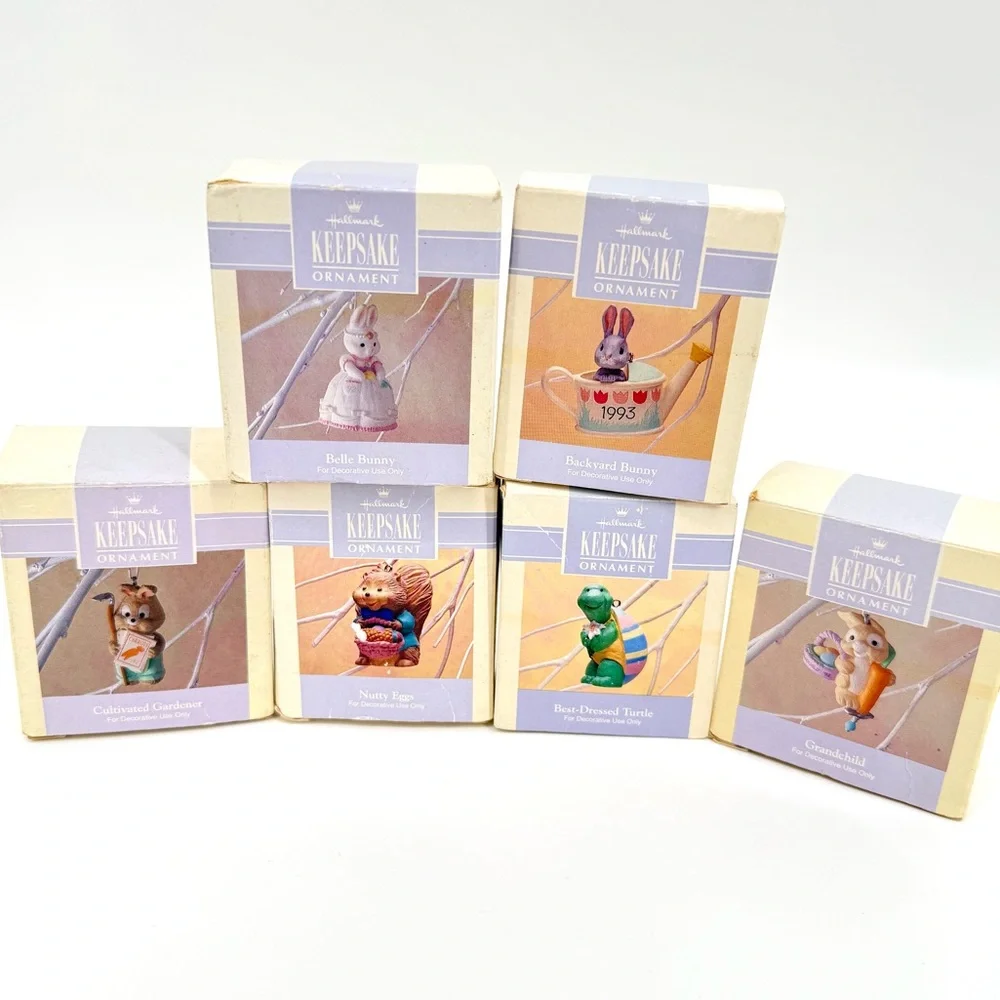 Lot 6 Hallmark Keepsake Ornament Easter Collection 1992 - 1993